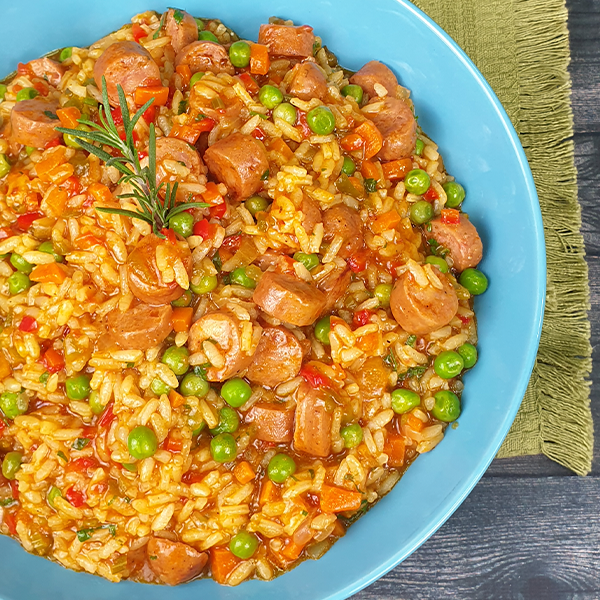 Arroz Carretero con Salchichas Parrilleras